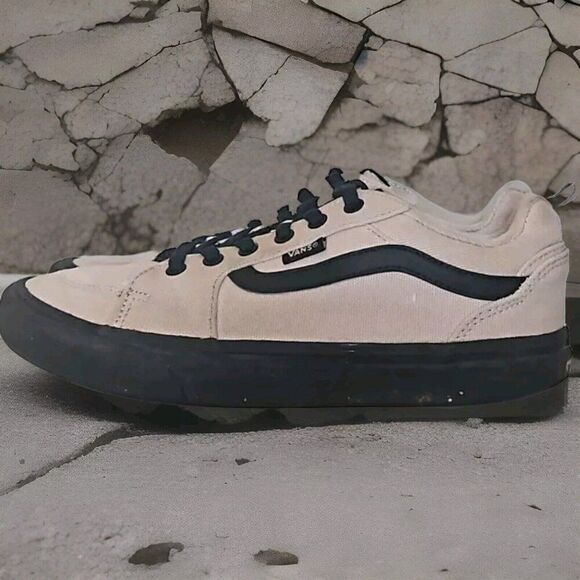 Vans Filmore Mixed Canvas Low Top Skate Sneakers, Taupe/Beige Men's Size 8 - Picture 1 of 8
